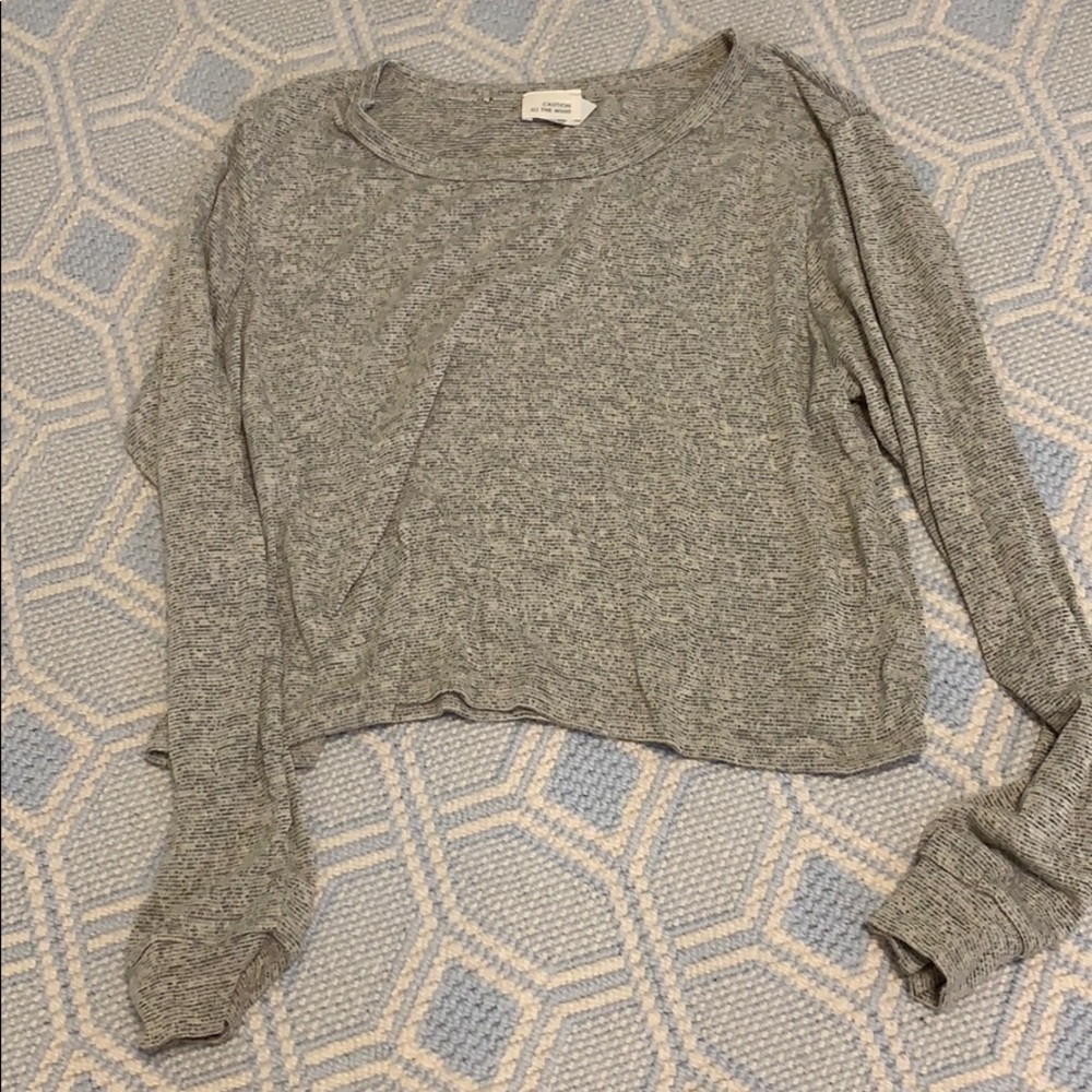 Soft long sleeve slightly cropped tee